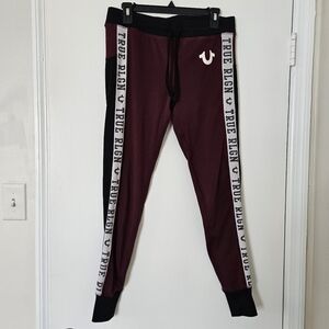 True Religion Womens Pants Panel Skinny Legging Jogger Y2K Colorblock Logo